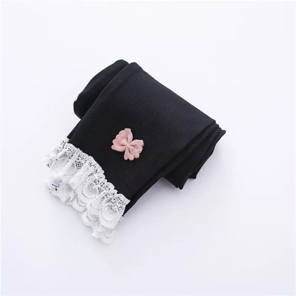 Infant Toddler Baby Girls Lace Flower Slim Legging Pencil Pants Thin Knit Trouser Clothes