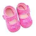 thumbnail image 1 of Infant Toddler Baby Girls Soft Sole Bowknot Cotton Crib Shoes, 1 of 5