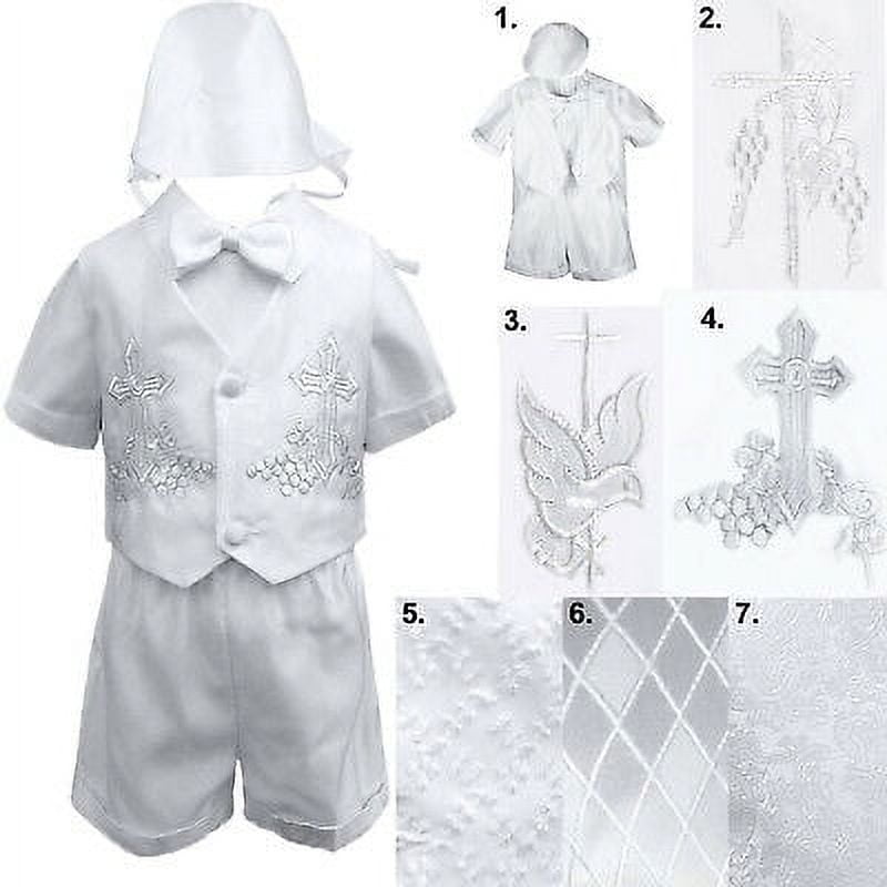 Infant Toddler Boys Baptism Short Sleeve Christening Vest Tuxedo Suit