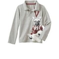 thumbnail image 1 of Infant Toddler Boys French Bull Dog Football Long Sleeved Collared T-Shirt, 1 of 1