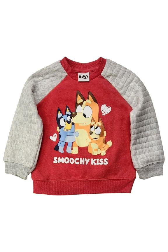 Infant & Toddler Boys & Girls Red & Gray Bluey Valentine Sweatshirt Top 18M