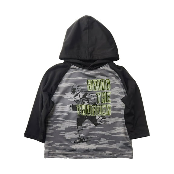 Infant & Toddler Boys Gray Camo Football Long Sleeve Hooded T-Shirt 2T