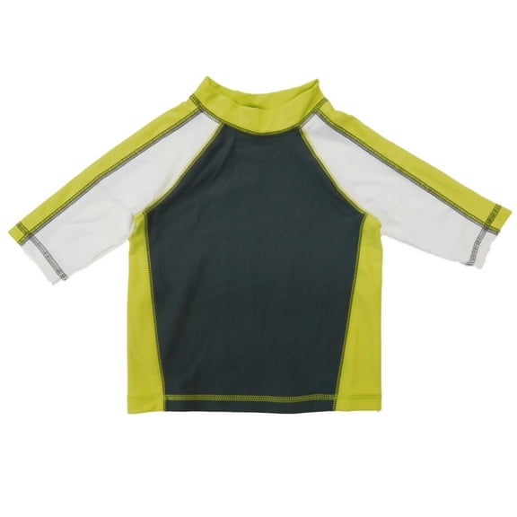 Infant & Toddler Boys Gray/Lime/White Rash Guard Swim Shirt 4T