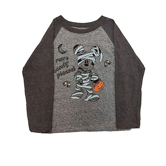 Infant & Toddler Boys Gray Mickey Mouse Long Sleeve Halloween T-Shirt 12M