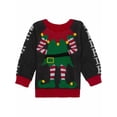 thumbnail image 1 of Infant & Toddler Boys Gray Pom Pom #Elfie Christmas Holiday Knit Sweater NB, 1 of 3