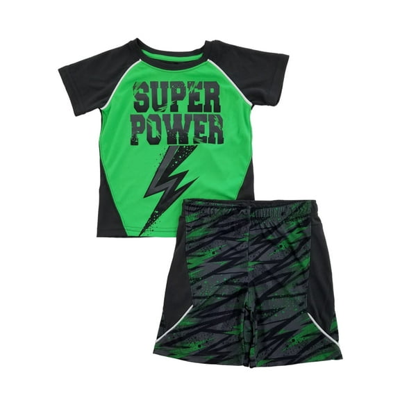 Infant & Toddler Boys Green/Dark Gray Super Power T-Shirt & Shorts Set 2T