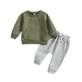 thumbnail image 1 of Infant Toddler Boys Long Sleeve Solid Color Shirt Tops And Pants 2Pcs Spring Set&Outfits For Children Lightweight Casual Sweatsuits, 1 of 8