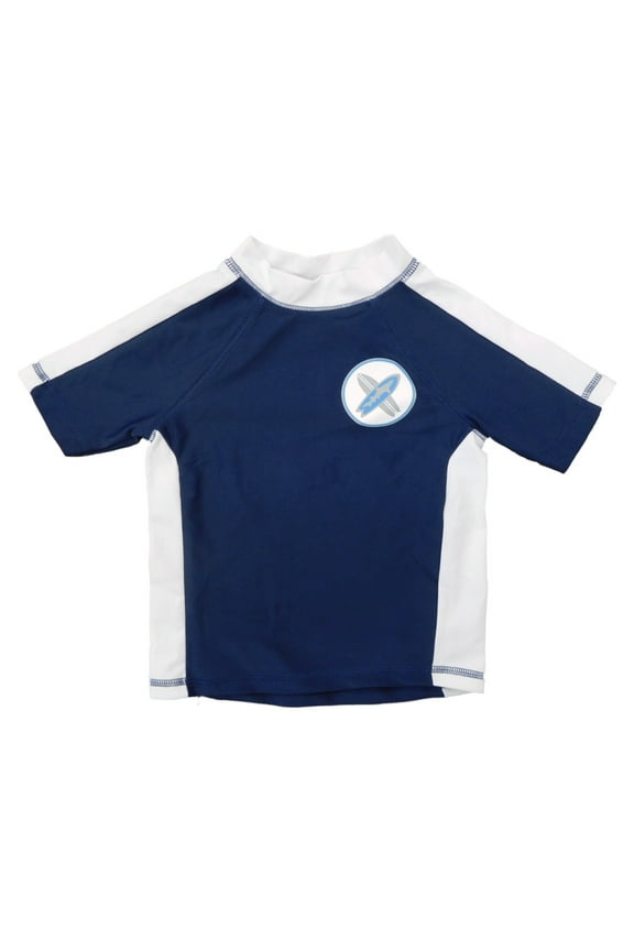 Infant & Toddler Boys Navy Blue/White Surfboard Rash Guard Swim Shirt