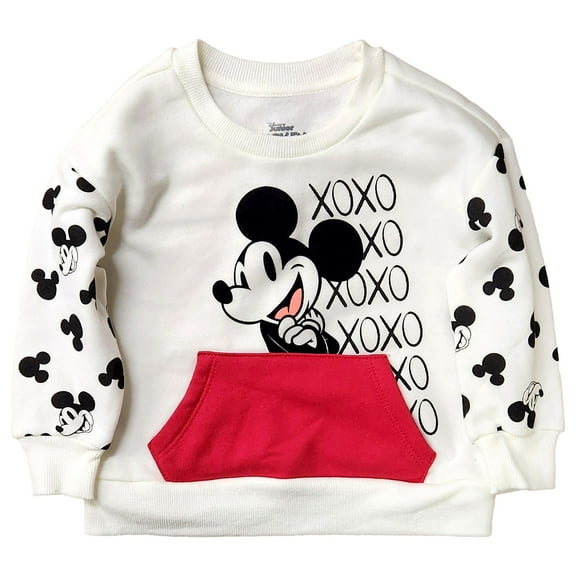 Infant & Toddler Boys Off White & Red Mickey Mouse XOXO Sweatshirt Top 5T
