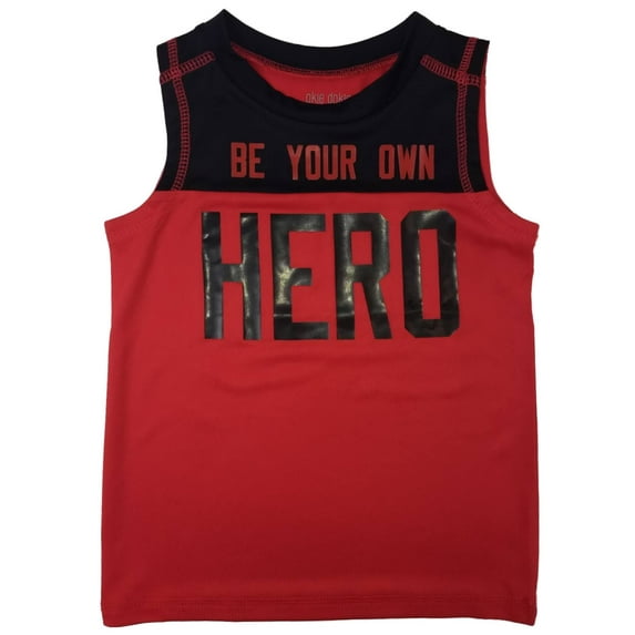 Infant & Toddler Boys Red Be Your Own Hero Tank Top Athletic Muscle Shirt NB