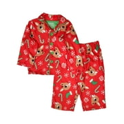 Infant & Toddler Boys Red Flannel Christmas Rudolph Pajamas Sleep Set 12 Months