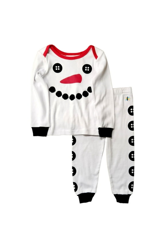 Infant & Toddler Boys White Snowman Christmas 2-Piece Pajamas PJ Set 24M