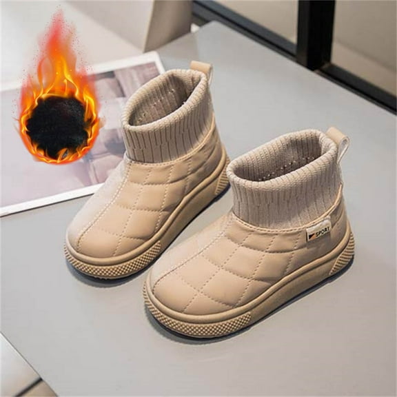 Infant Toddler Children's Inner Fleece Thickened Warm Boots Short Snow Boots For Boys And Girls