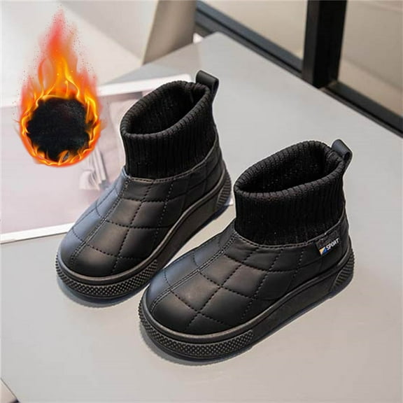 Infant Toddler Children's Inner Fleece Thickened Warm Boots Short Snow Boots For Boys And Girls