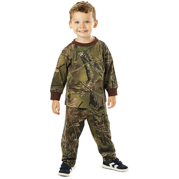 Infant - Toddler Cotton Camo Long Sleeve T-Shirt and Long Pants Set, 5T