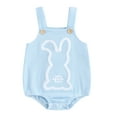 thumbnail image 1 of Infant Toddler Easter Tank Top Romper Sleeveless Button Down Rabbit Embroidery Jumpsuit Baby Clothes for Boys and Girls, 1 of 10