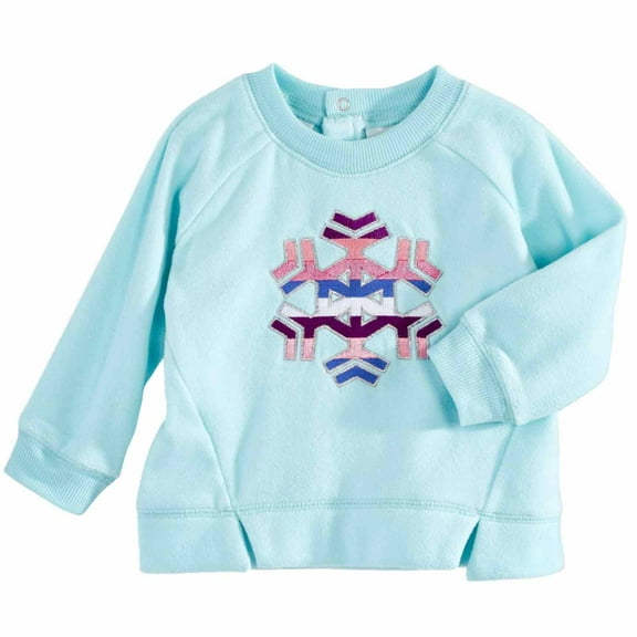 Infant & Toddler Girls Blue Rainbow Snowflake Micro Fleece Sweatshirt Top 6-9m