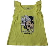 Infant & Toddler Girls Disney Minnie Mouse Yellow Glitter Ruffle Tee Shirt