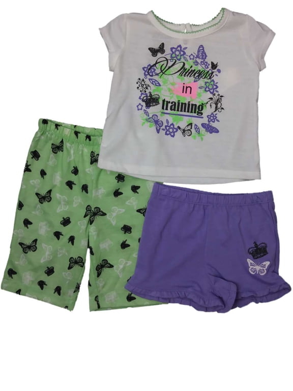 Infant & Toddler Girls Flower Butterfly Princess In Training 3-Piece Pajamas 12m