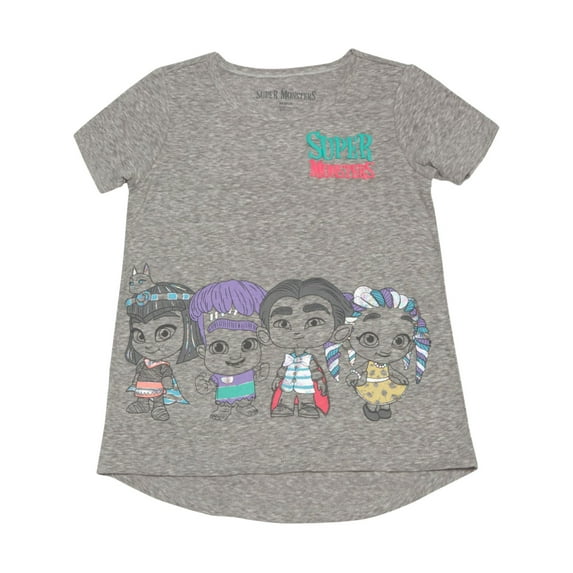 Infant & Toddler Girls Gray Super Monsters Cleo Frankie Zoe Halloween T-Shirt 12m