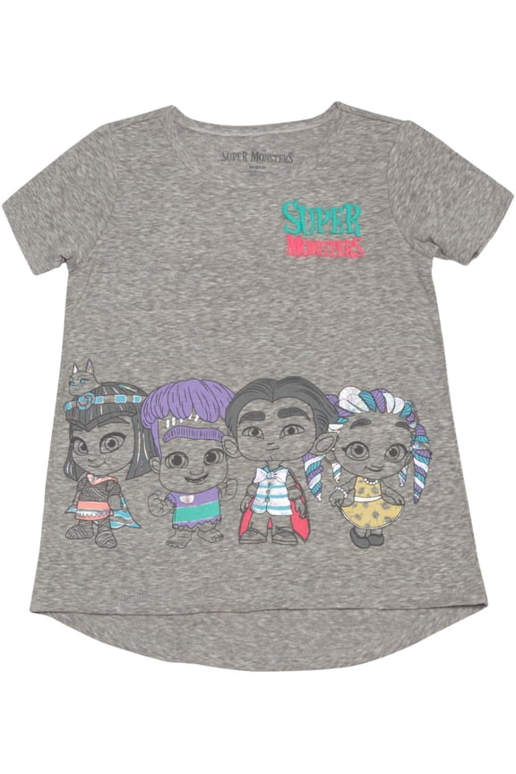 Infant & Toddler Girls Gray Super Monsters Cleo Frankie Zoe Halloween T-Shirt 18m