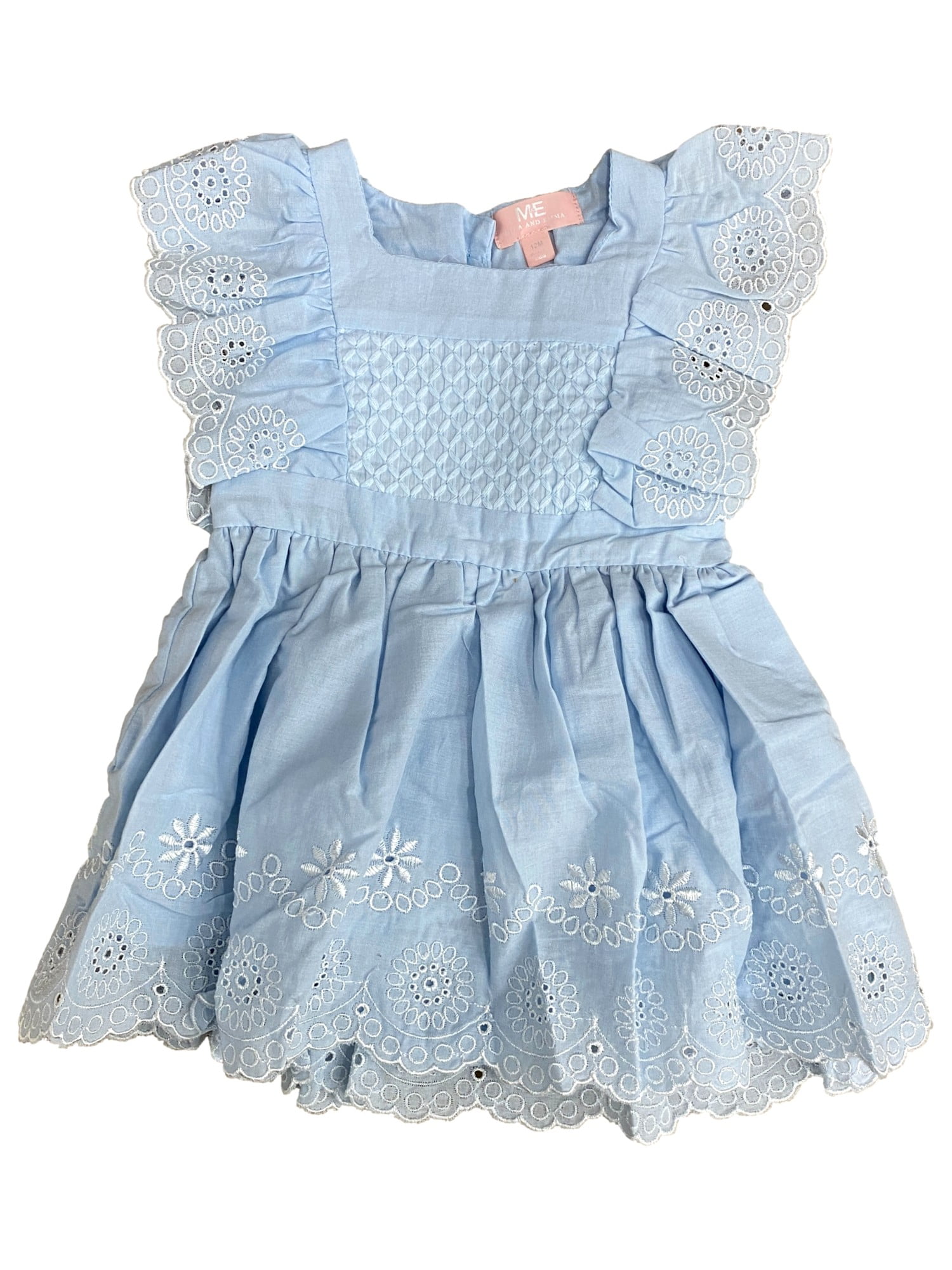light blue infant dress crochet Baby Dress cinderella 0 to 3 months size Light Blue and Yellow