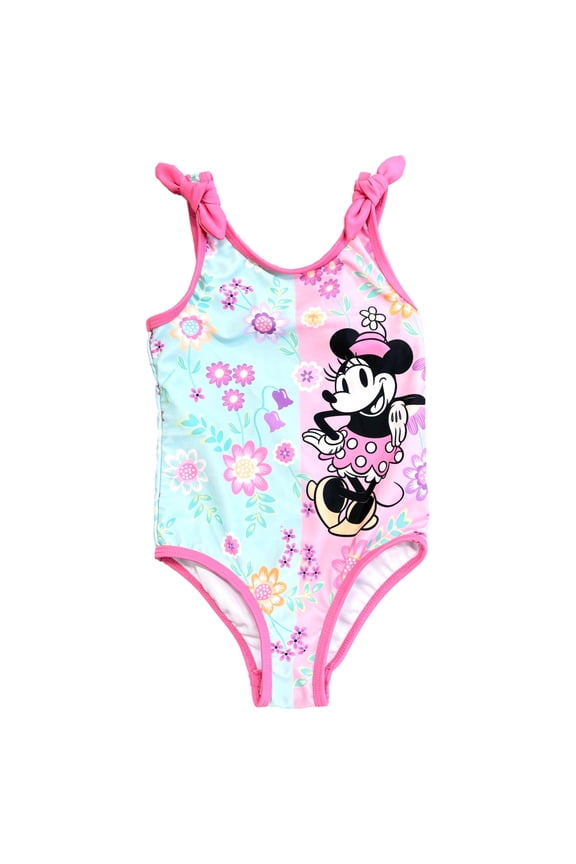 Disney Toddler Girls Minnie Mouse 1 Piece Pink Swimsuit Swimwear 3T