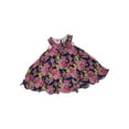 thumbnail image 1 of Infant & Toddler Girls Navy Blue & Pink Roses Formal Pleated Bell Baby Dress, 1 of 1