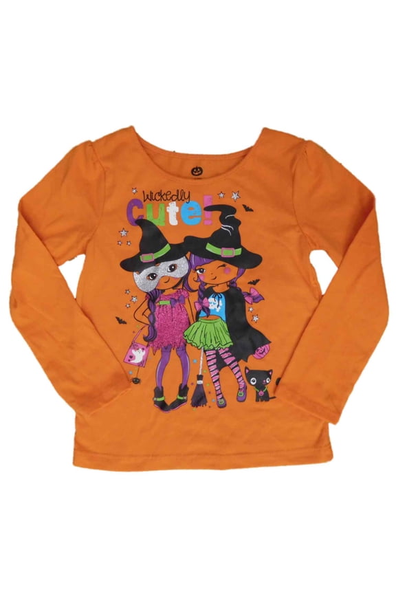 Infant & Toddler Girls Orange Witch Halloween Shirt Wickedly Cute T-Shirt 12m