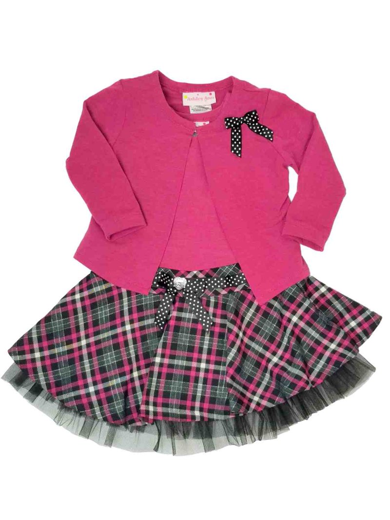 infant plaid christmas dress Toddler Girls Pink Black Tulle Holiday Party 24M US Kids Size - Go by the Measurements:14