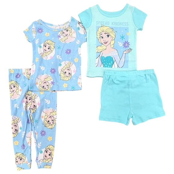 Frozen Toddler Girls Elsa Blue 4‑Piece Pajamas Pjs Sleepwear Set 2T