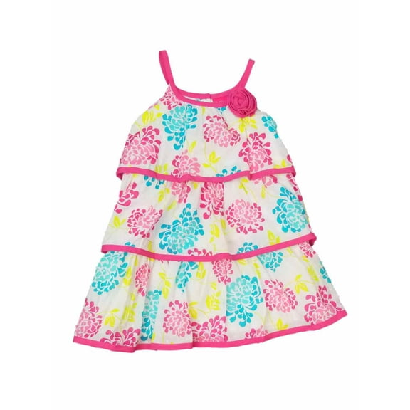 Infant Toddler Girls Pink Yellow Blue Floral Spring Easter Summer Sun Dress 24M