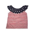 thumbnail image 1 of Infant & Toddler Girls Red White & Blue Patriotic Stars & Stripes Shirt 12M, 1 of 1
