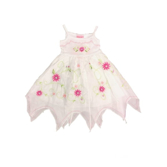 Infant & Toddler Girls White Spring Dress Handkerchief Hem Summer Dress 2T