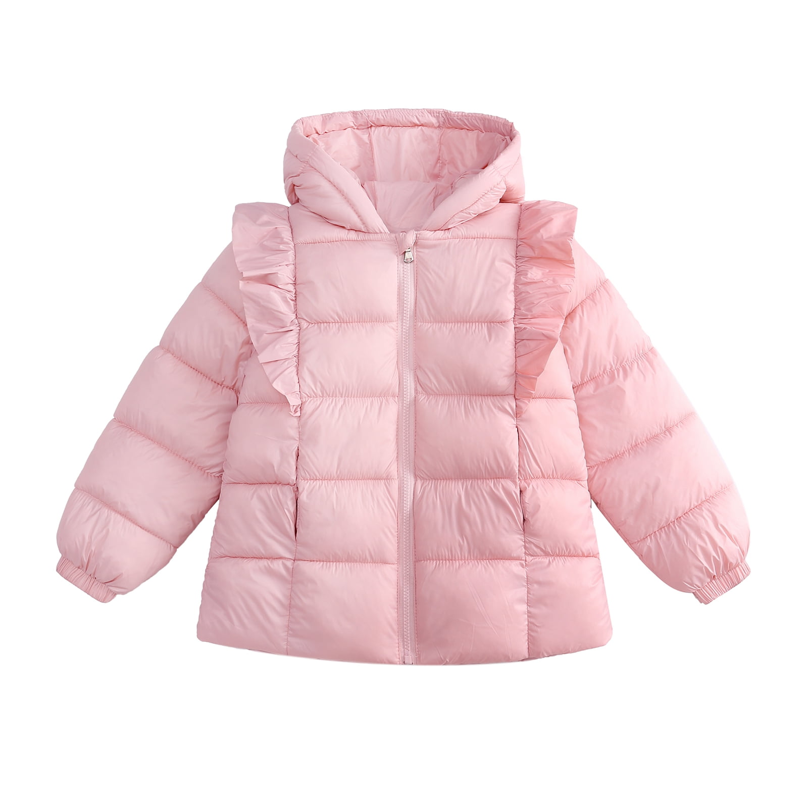 Infant Toddler Kid Little Girl Winter Coats Puffer Hooded Jacket Ruffle