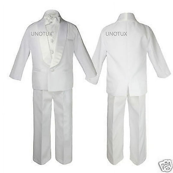 Infant Toddler Kid Teen Boy Wedding White Shawl Lapel Formal Tuxedo Suit sz S-20