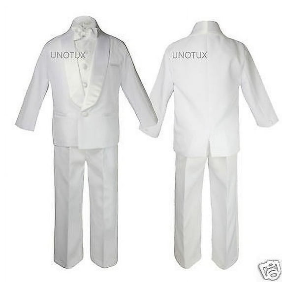 Infant Toddler Kid Teen Boy Wedding White Shawl Lapel Formal Tuxedo Suit sz S-20