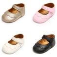 thumbnail image 1 of Infant Toddler Kids Baby Girls Moccasins Shoes Floral PU Leather Shoes With Rubber Sole Anti-Slip, 1 of 12