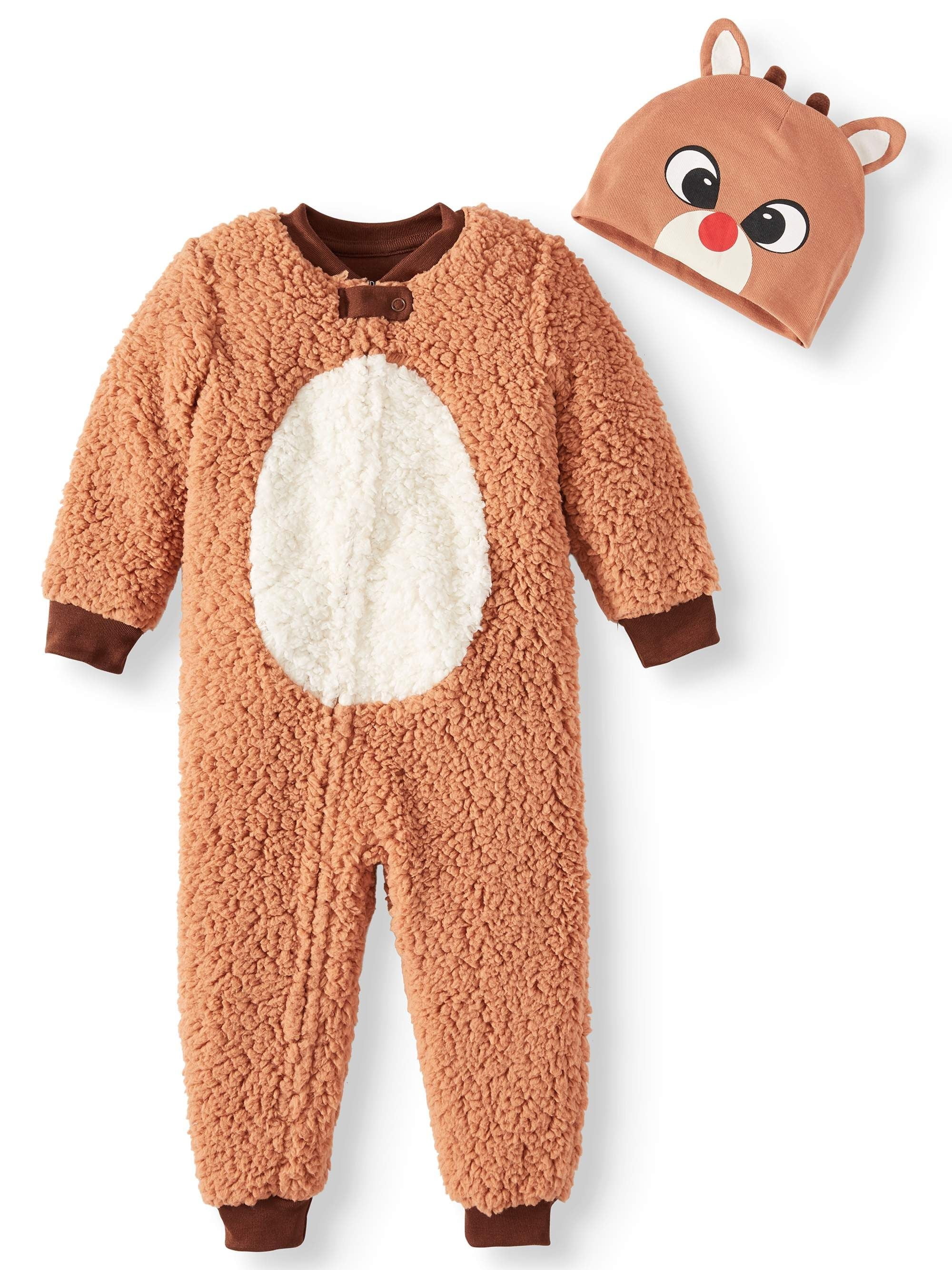Infant Toddler Rudolph Red Nosed Reindeer Matching Family Union Suit Pajamas (4T)