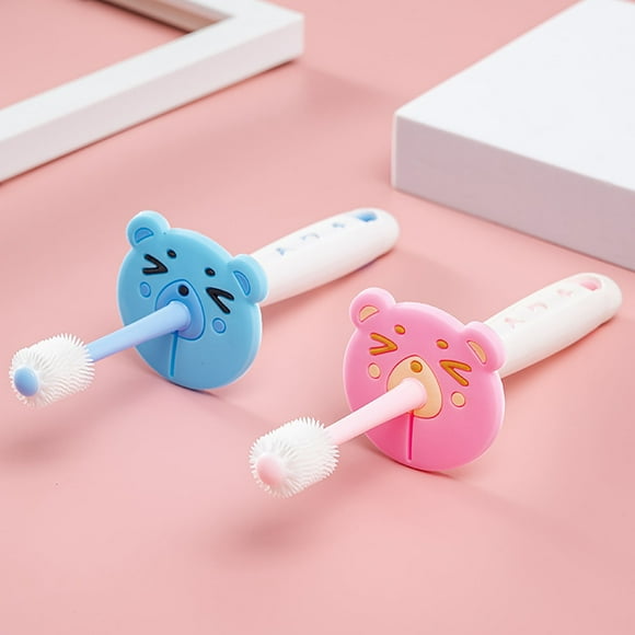 Infant Toothbrush, Easy to Hold 360 Baby Toothbrush, Train 6month+ Infants Babies and Toddlers for Oral Hygiene, Teether Effect for Sore Gums, 1pc
