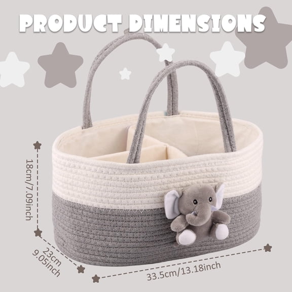 Infant Toy Storage Basket Cotton Rope Organizer Bin for Newborn Baby Clothes Nursery Organization and Hamper