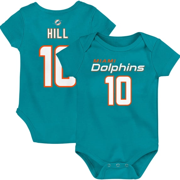 Infant Tyreek Hill Aqua Miami Dolphins Mainliner Player Name & Number Bodysuit