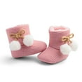 thumbnail image 1 of Infant Unisex Warm Fur Lining Soft Boots Baby Winter Ankle Non-Slip Rubber Texture Sole Toddler Winter Snow Crib Shoes, 1 of 3