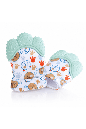 Infant Washable Durable Protection Teether Toy Mitt Gloves,Green,2-Piece