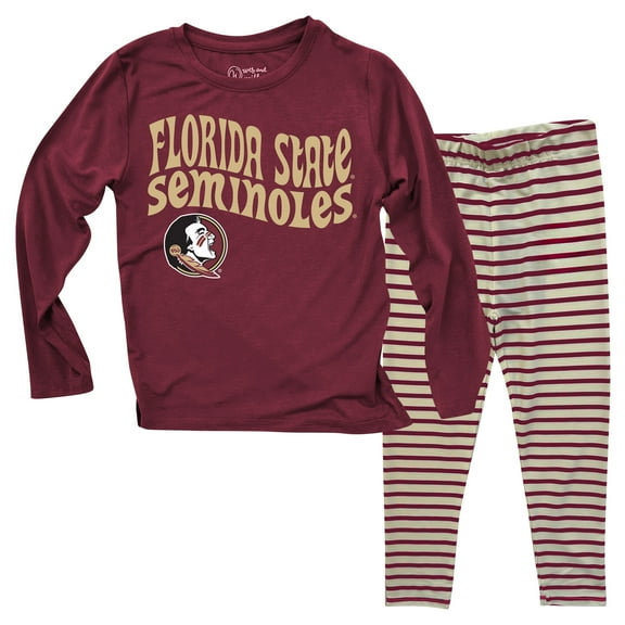 Infant Wes & Willy  Florida State Seminoles Long Sleeve Top and Striped Tri-Blend Leggings Set