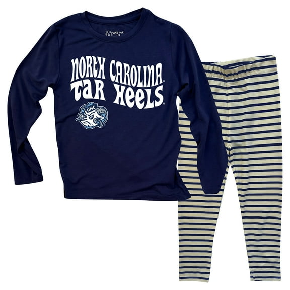 Infant Wes & Willy  North Carolina Tar Heels Long Sleeve Top and Striped Tri-Blend Leggings Set
