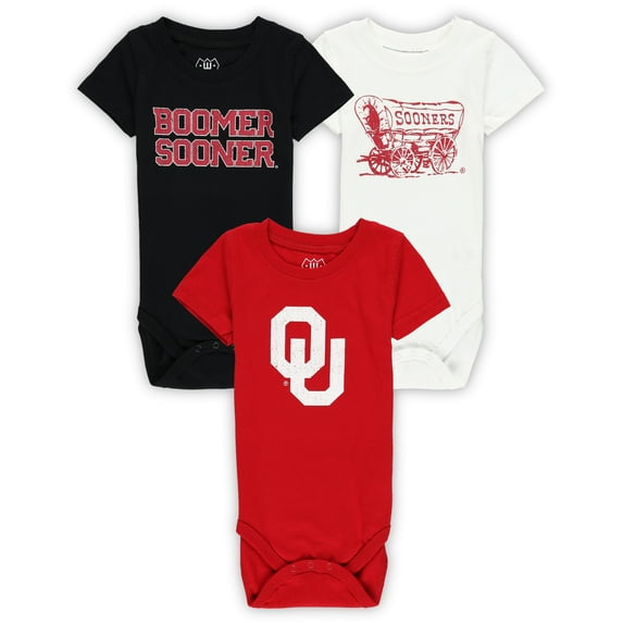 Infant Wes & Willy Oklahoma Sooners Three-Pack Bodysuit Set