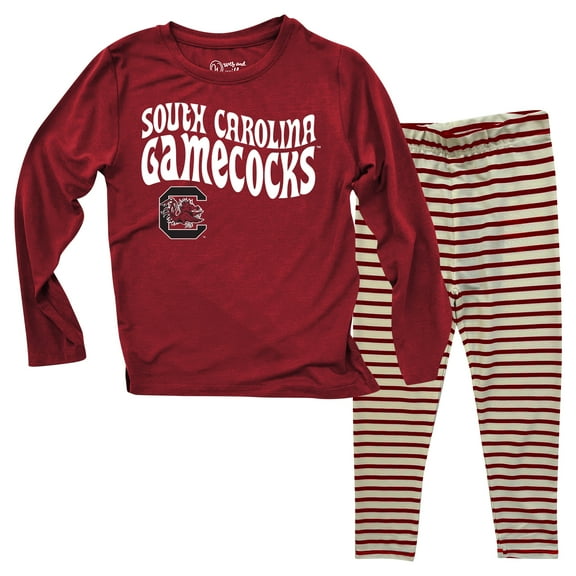 Infant Wes & Willy  South Carolina Gamecocks Long Sleeve Top and Striped Tri-Blend Leggings Set