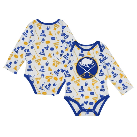 Infant White Buffalo Sabres Quick Learner Long Sleeve Bodysuit