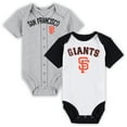 thumbnail image 1 of Infant White/Heather Gray San Francisco Giants Two-Pack Little Slugger Bodysuit Set, 1 of 2
